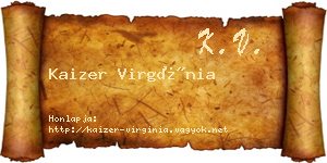 Kaizer Virgínia névjegykártya